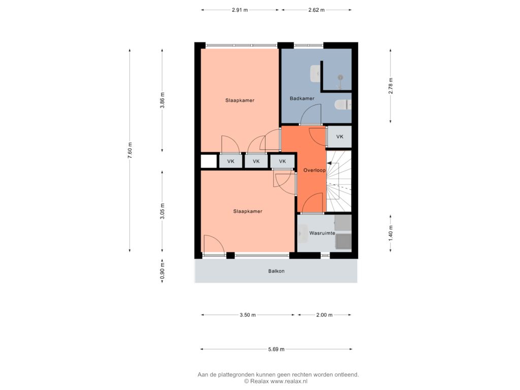 View floorplan of Verdieping 1 of Mr. G. Vixseboxsestraat 37