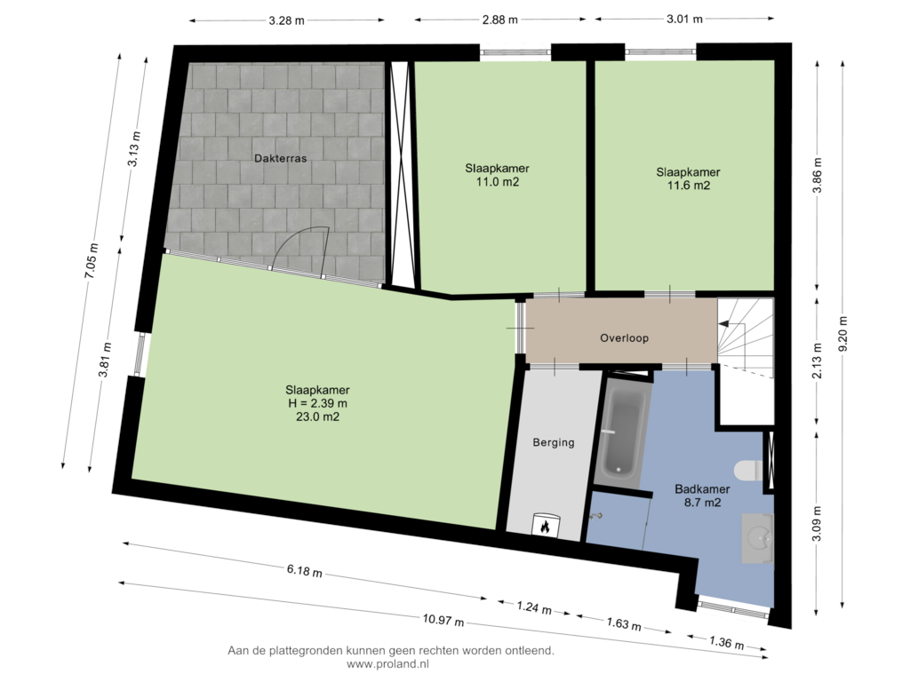 Bekijk plattegrond van 1e Verdieping van Bilderdijkstraat 2-7