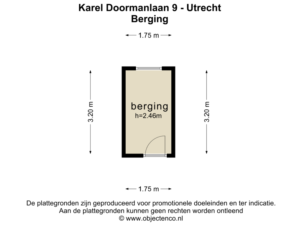 Bekijk plattegrond van BERGING van Karel Doormanlaan 9