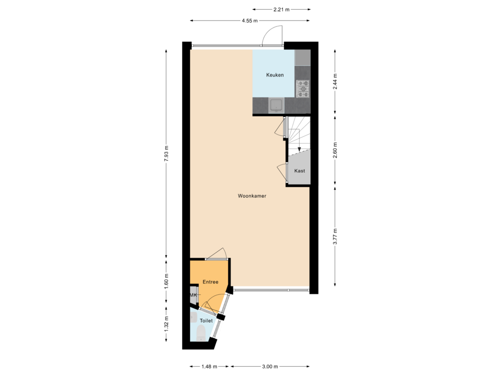 View floorplan of Begane grond of Hortensiastraat 9