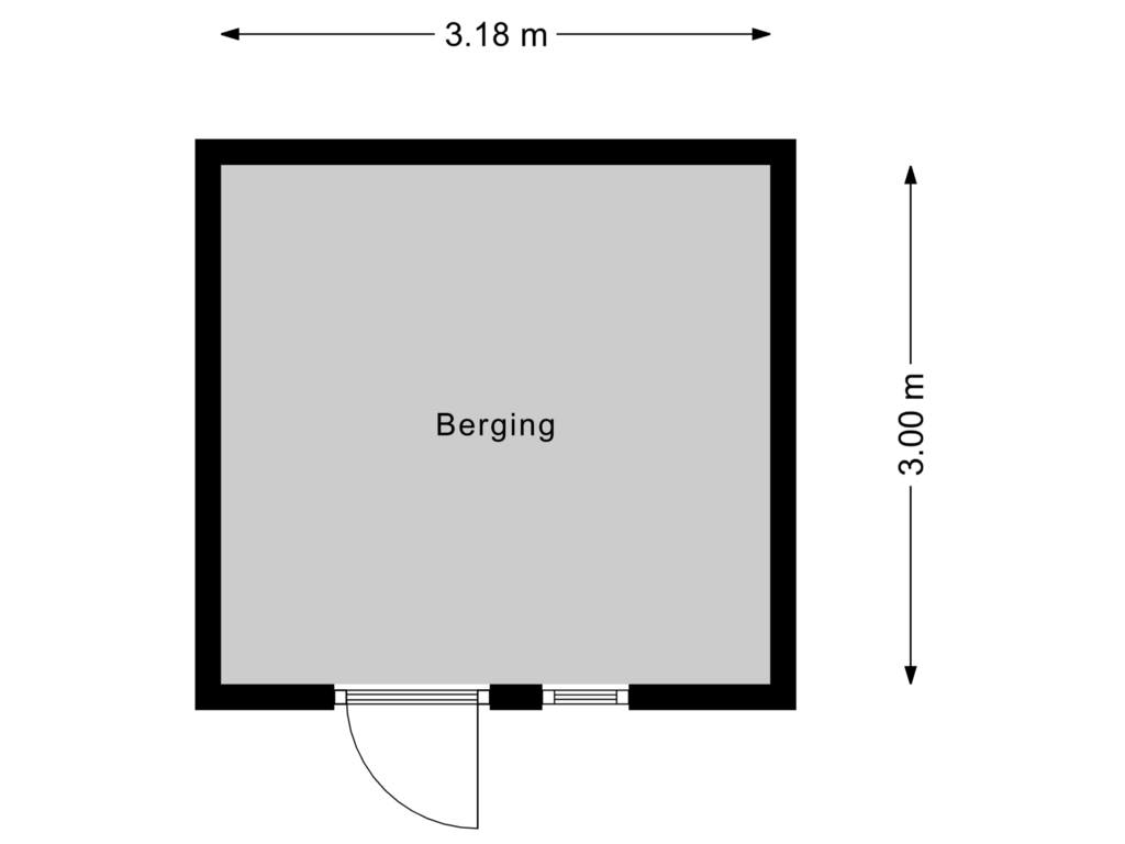 View floorplan of Berging of Hortensiastraat 9