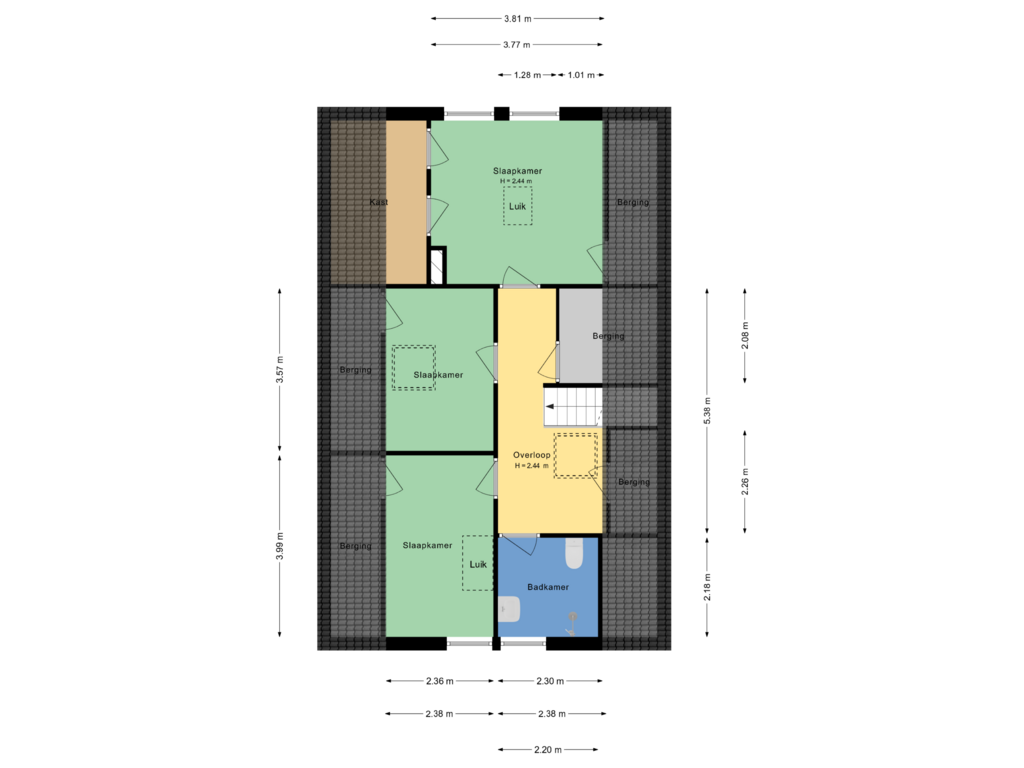 View floorplan of 1e verdieping of Vlierbessenlaan 65