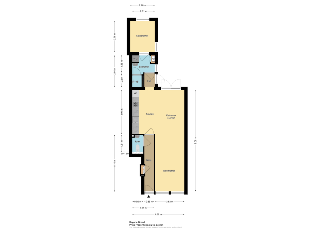 Bekijk plattegrond van Begane Grond van Prins Frederikstraat 24-A