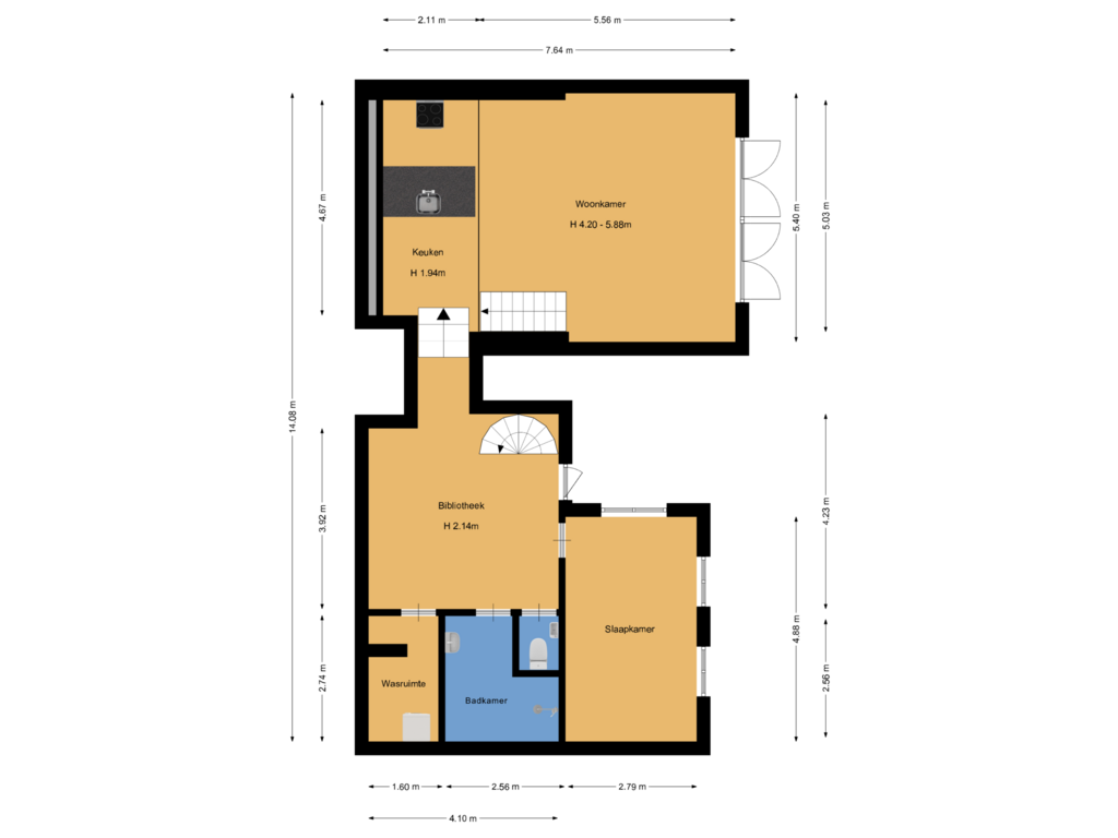 Bekijk plattegrond van Begane grond van Oostzanerdijk 92