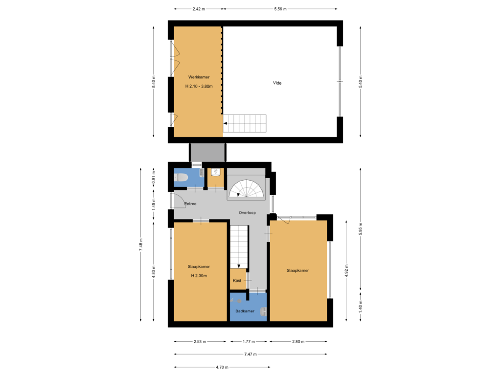 Bekijk plattegrond van 1e verdieping van Oostzanerdijk 92