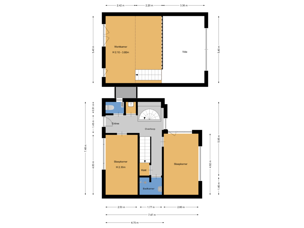 Bekijk plattegrond van 1e verdieping optioneel van Oostzanerdijk 92