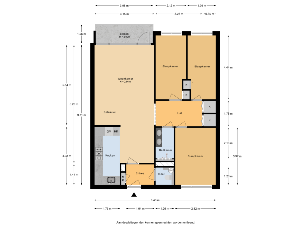 Bekijk plattegrond van Appartement van Akeleistraat 34-D