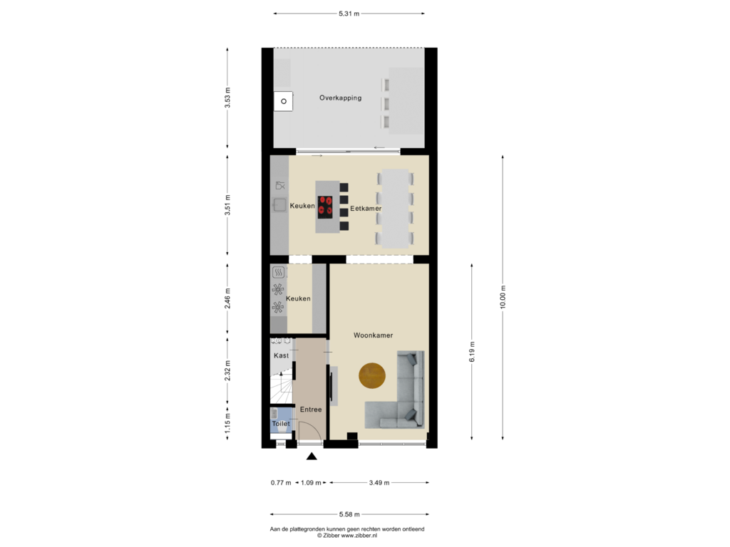 Bekijk plattegrond van Begane grond van Burgemeester van Hooffln 40