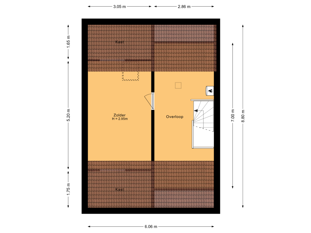 View floorplan of Tweede verdieping of Kon.Wilhelminalaan 16