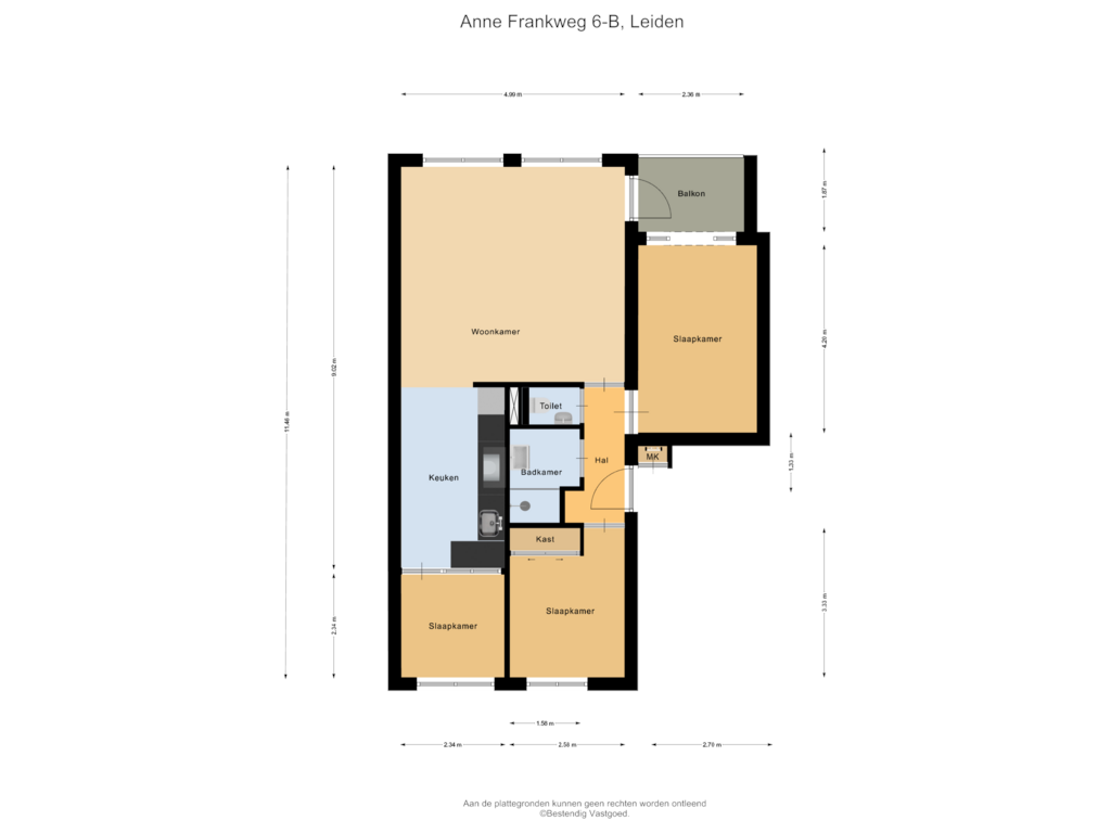 Bekijk plattegrond van Appartement van Anne Frankweg 6-B