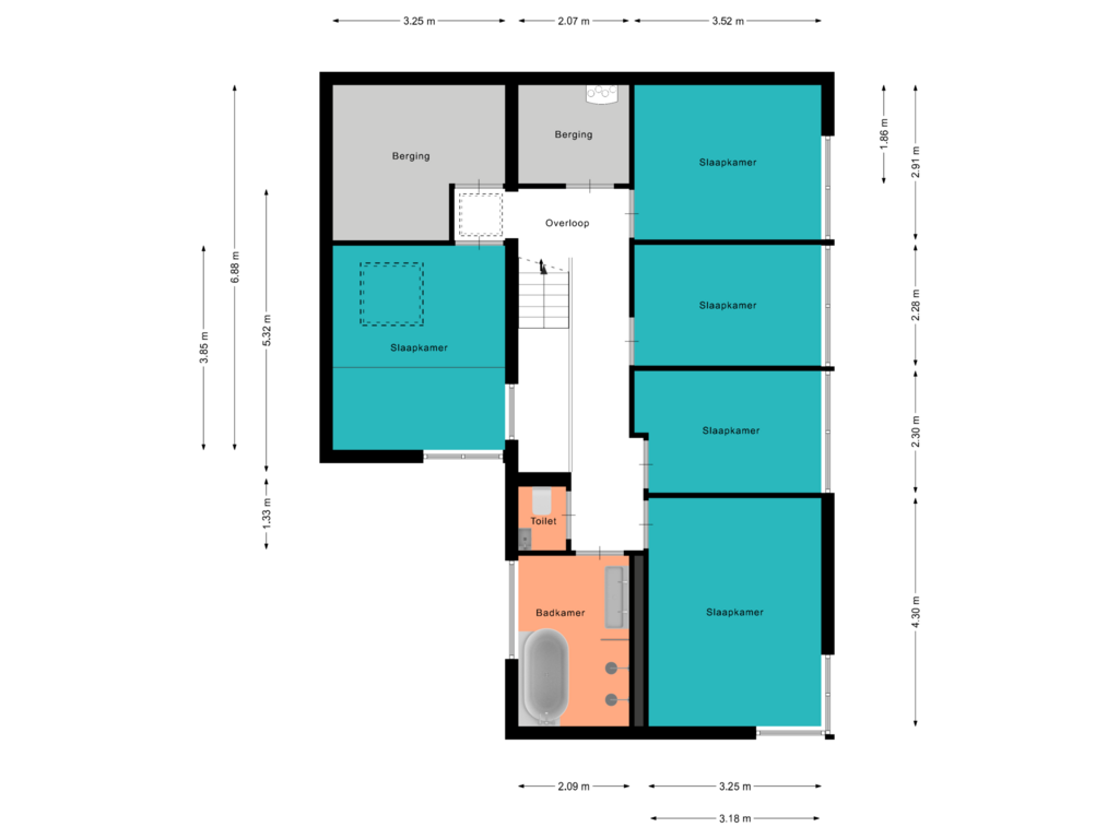 Bekijk plattegrond van 1e Verdieping van Henrik Ibsenweg 11