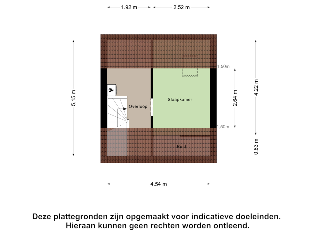 View floorplan of Tweede verdieping of Moreelsestraat 32