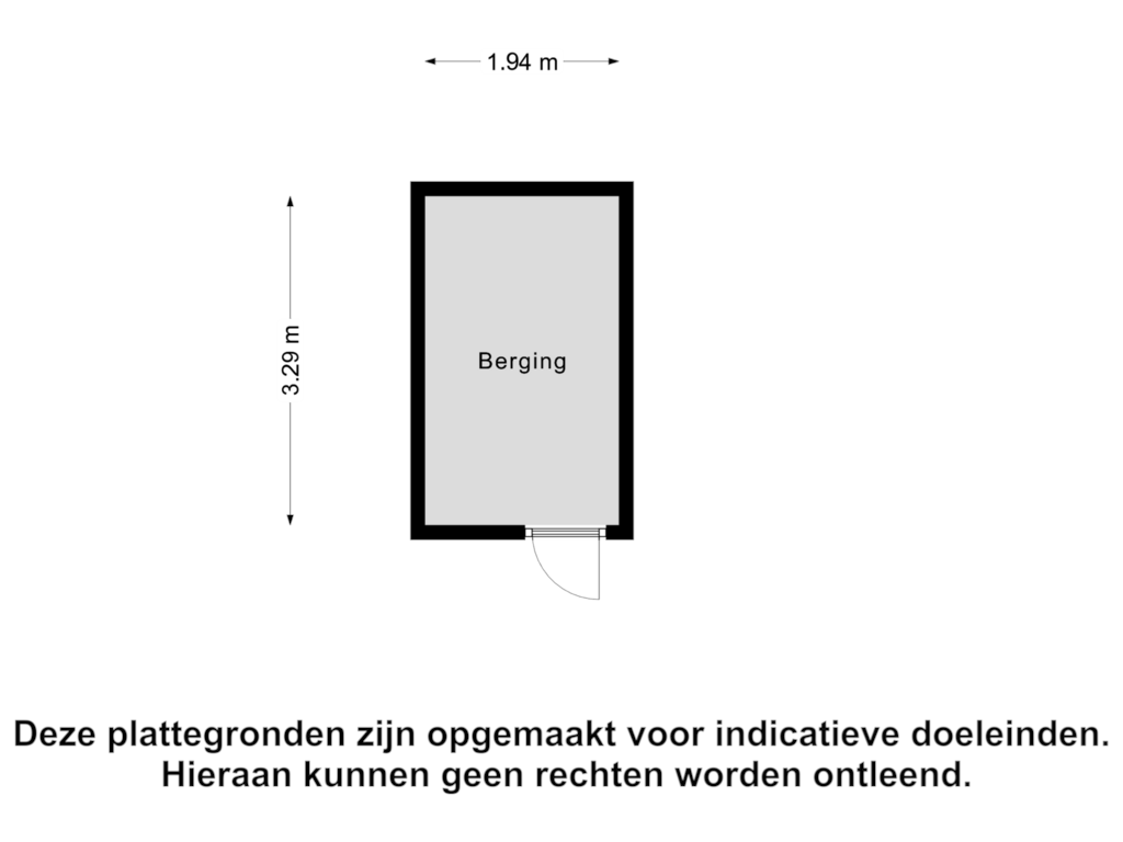 View floorplan of Berging of Moreelsestraat 32