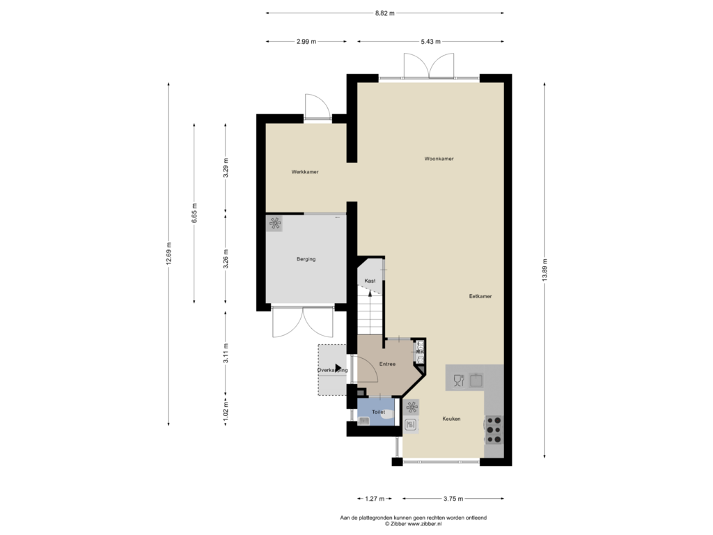 Bekijk plattegrond van Begane grond van Huurlingsedam 48