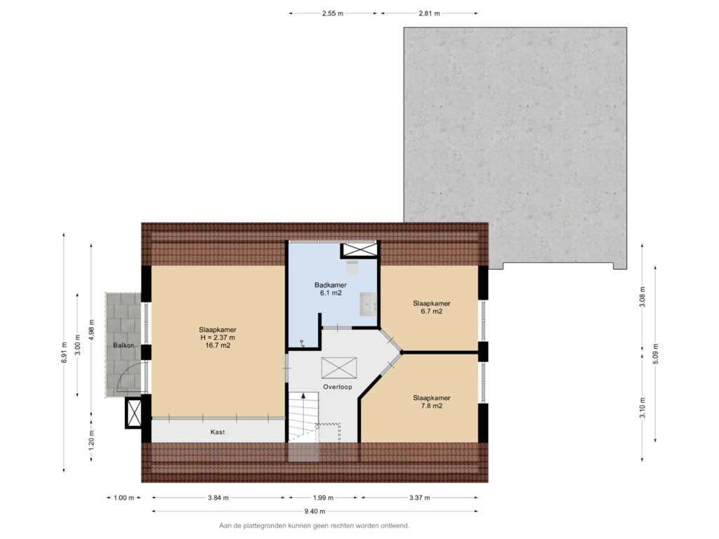 View floorplan of 1e Verdieping of de Opper 4