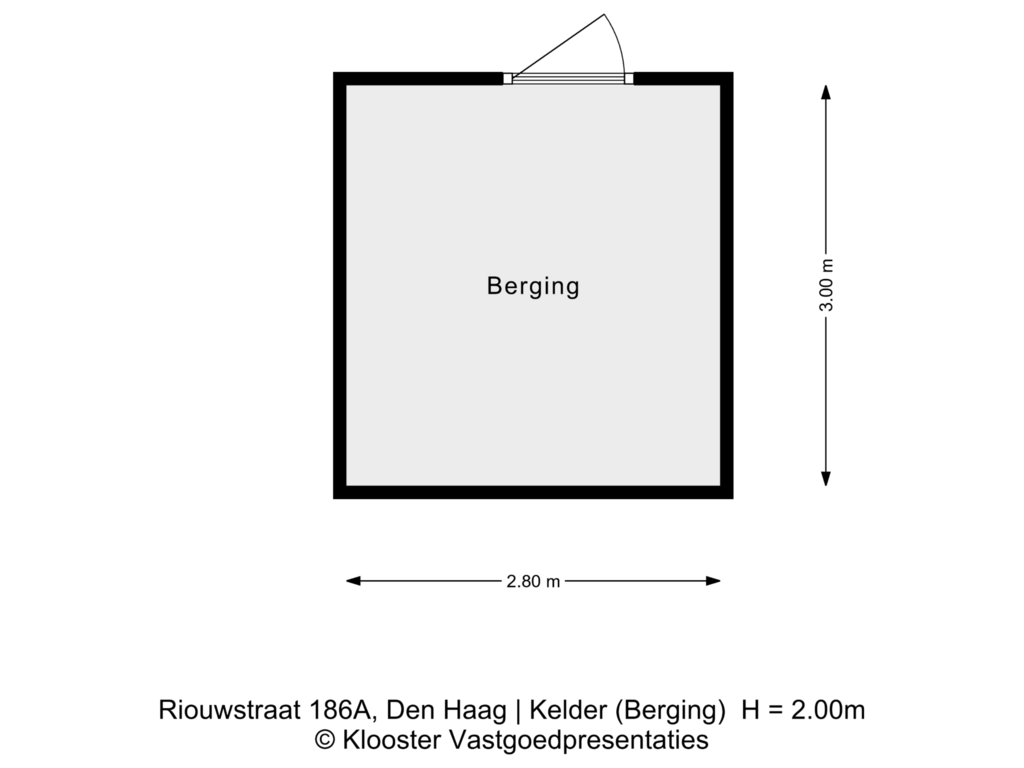 View floorplan of Kelder (Berging) of Riouwstraat 186-A