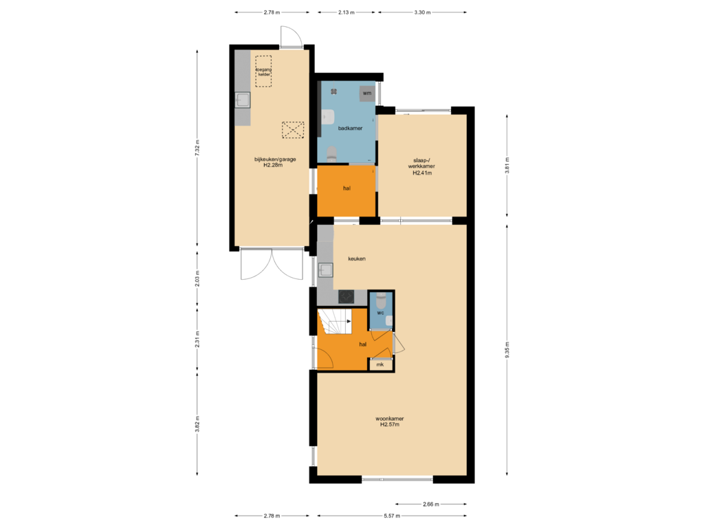 Bekijk plattegrond van Begane grond van Populierenstraat 5