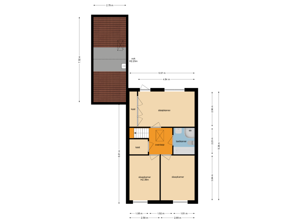 Bekijk plattegrond van Eerste verdieping van Populierenstraat 5