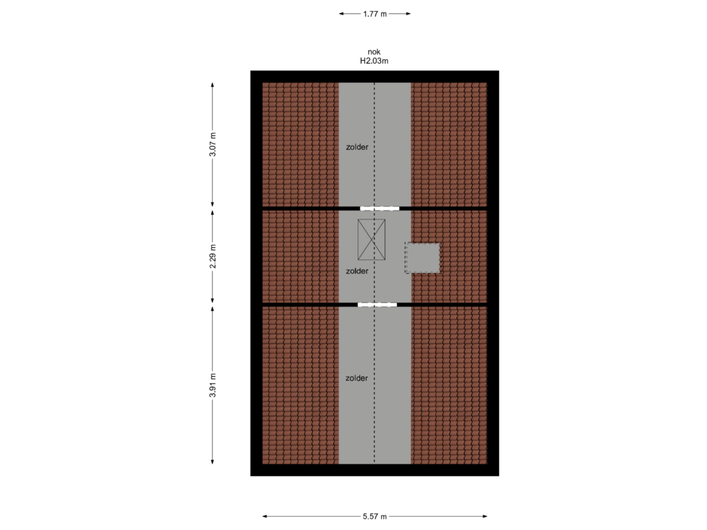 Bekijk plattegrond van Zolder van Populierenstraat 5