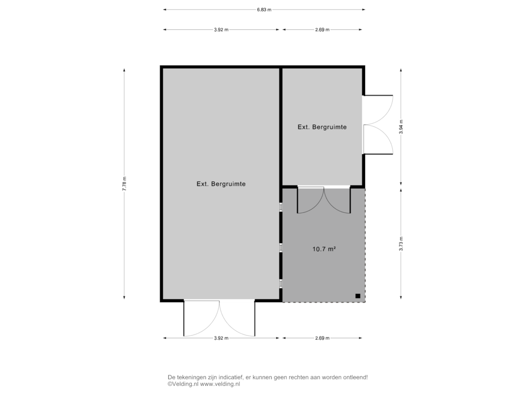 Bekijk plattegrond van Ext Bergruimte van Bindweg 2