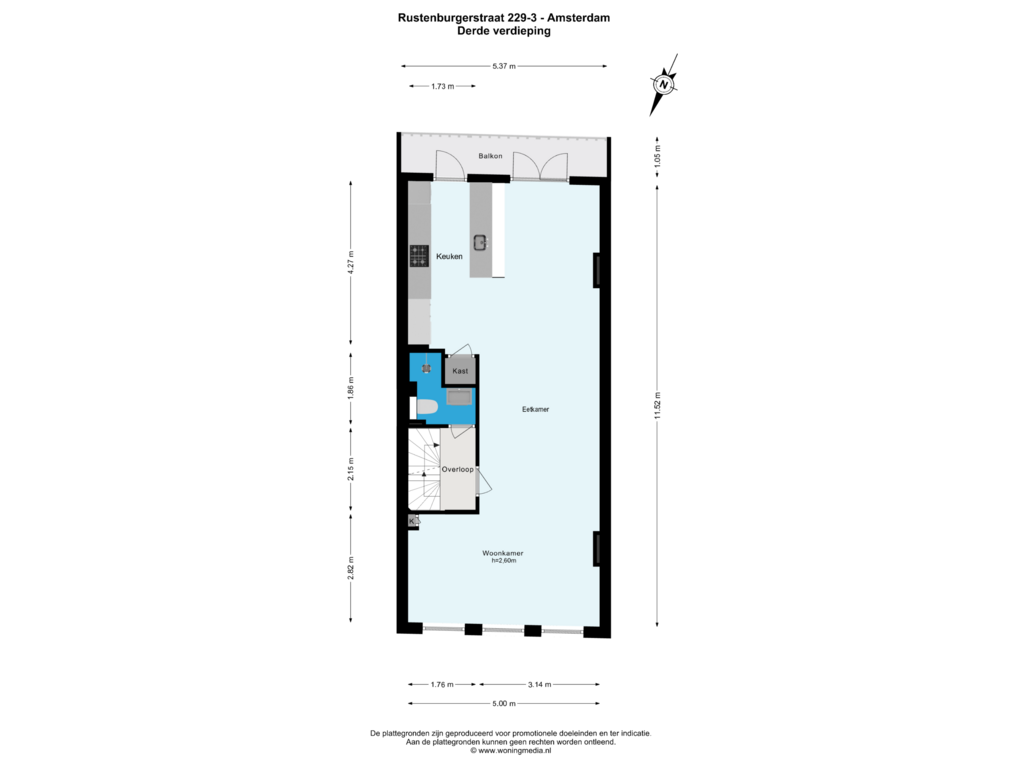 Bekijk plattegrond van 3e_verd van Rustenburgerstraat 229-3