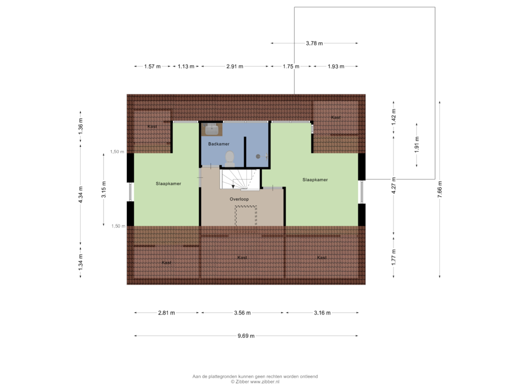 Bekijk plattegrond van Eerste Verdieping van Kerkelaan 2