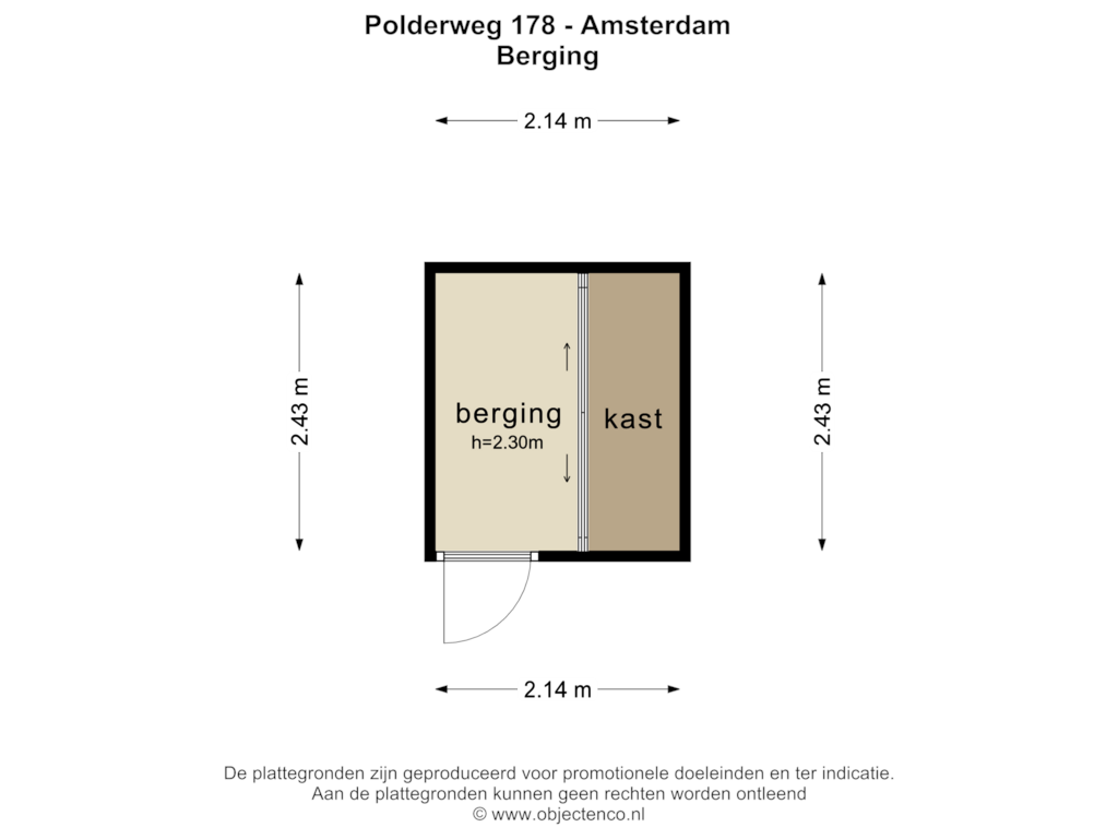 Bekijk plattegrond van BERGING van Polderweg 178