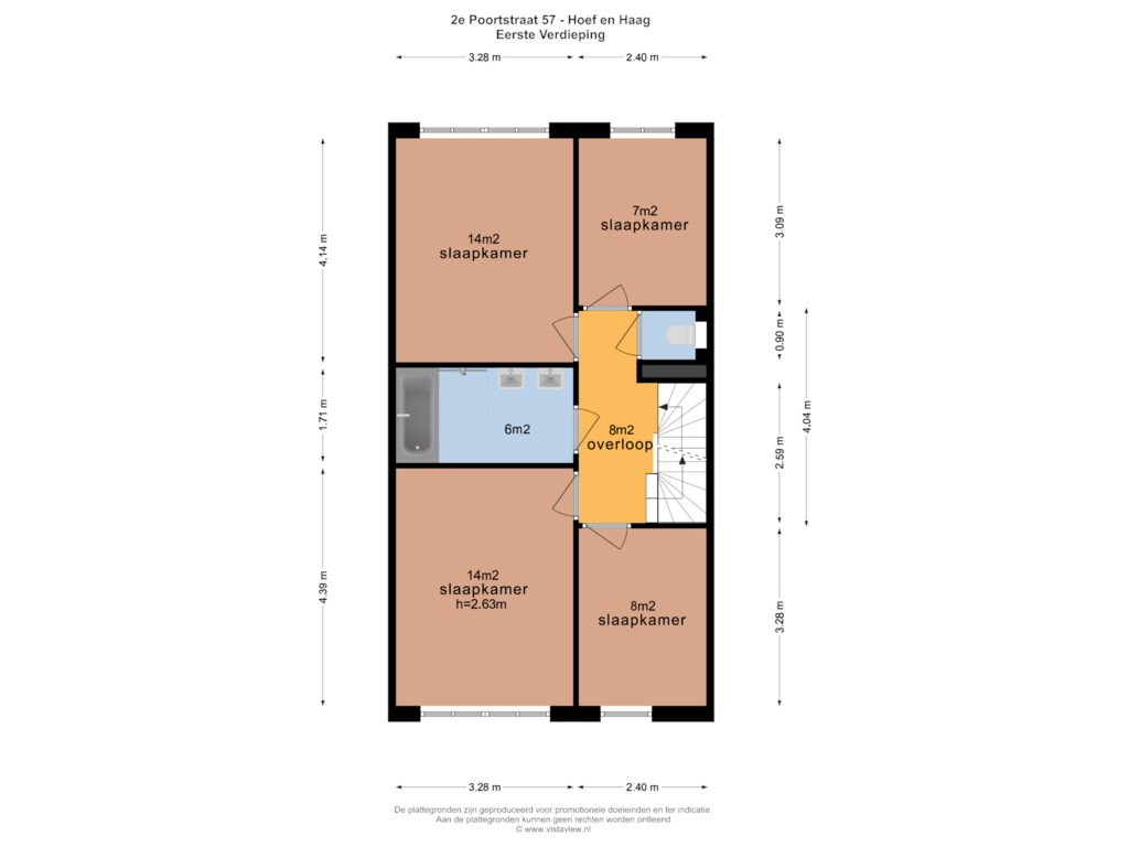 Bekijk plattegrond van EERSTE VERDIEPING van 2de Poortstraat 57