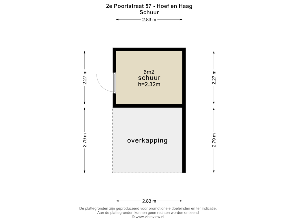 Bekijk plattegrond van SCHUUR van 2de Poortstraat 57