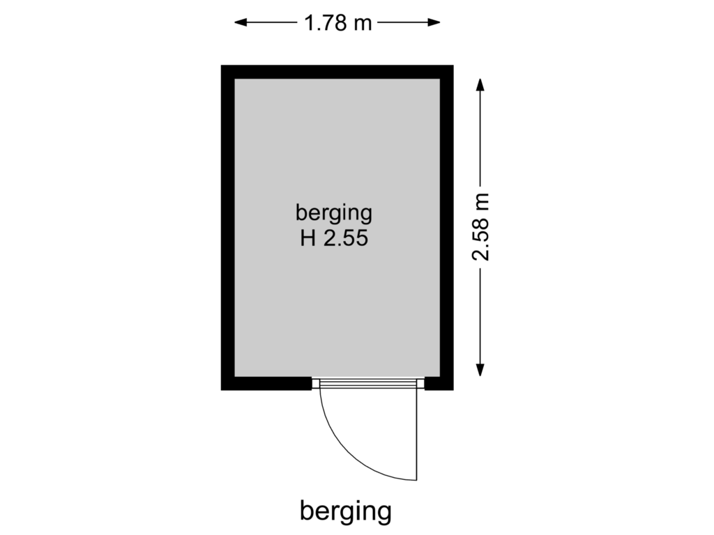 Bekijk plattegrond van berging van Johan de Wittstraat 73