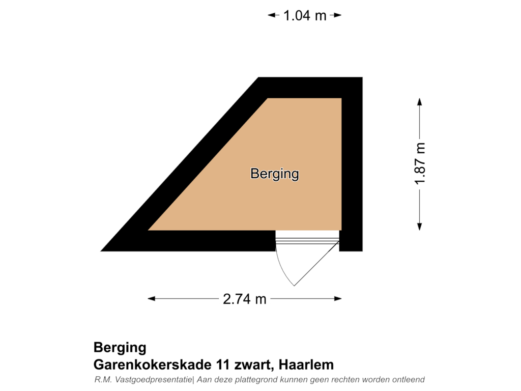 Bekijk plattegrond van Berging van Garenkokerskade 11-ZW