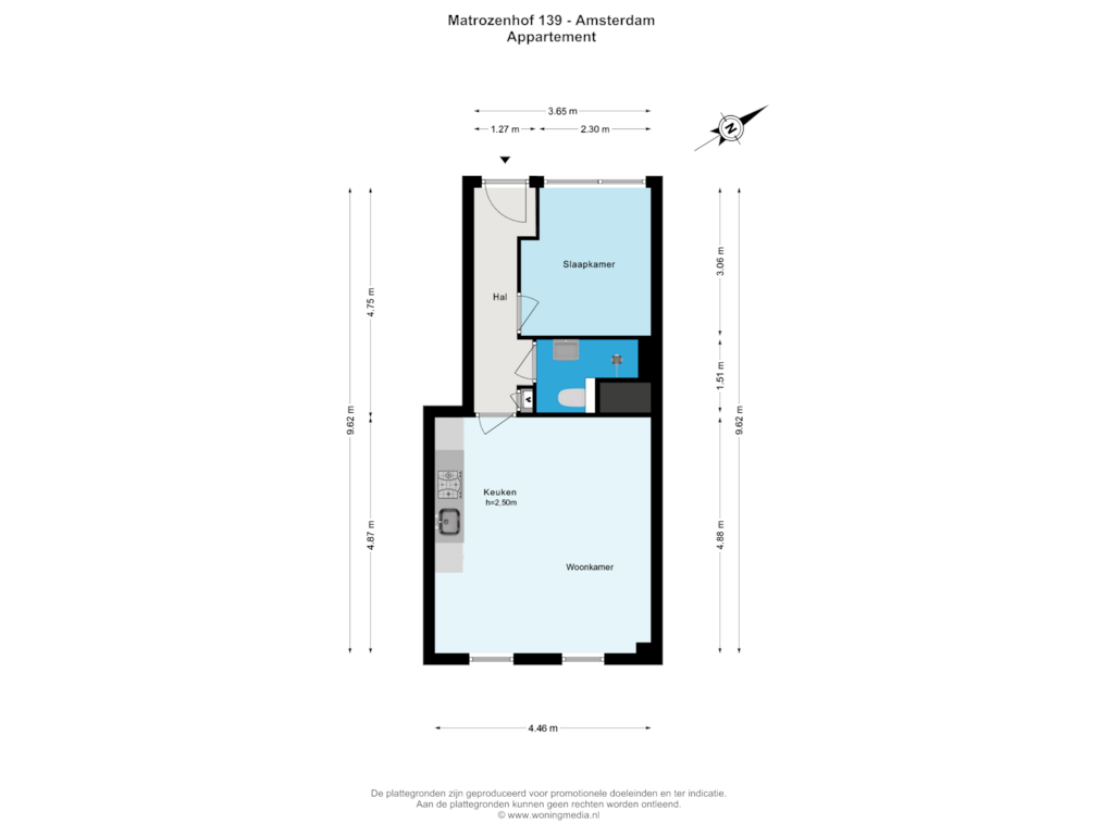 Bekijk plattegrond van Appartement van Matrozenhof 139