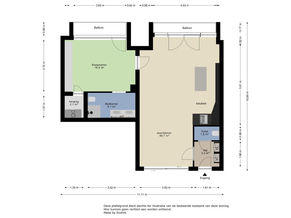 Bekijk plattegrond van appartement van Busschuttenpoort 13-C11