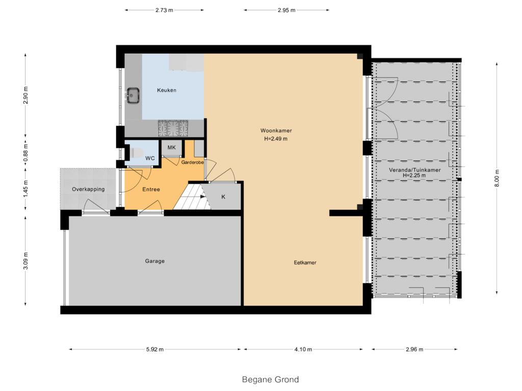 Bekijk plattegrond van Begane Grond van Pomonalaan 19