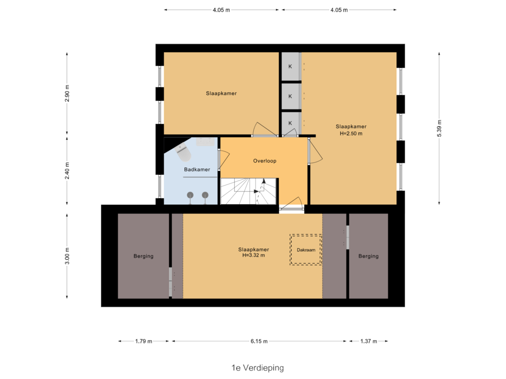 Bekijk plattegrond van 1e Verdieping van Pomonalaan 19