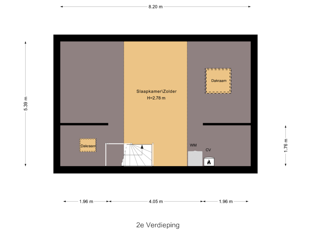 Bekijk plattegrond van 2e Verdieping van Pomonalaan 19