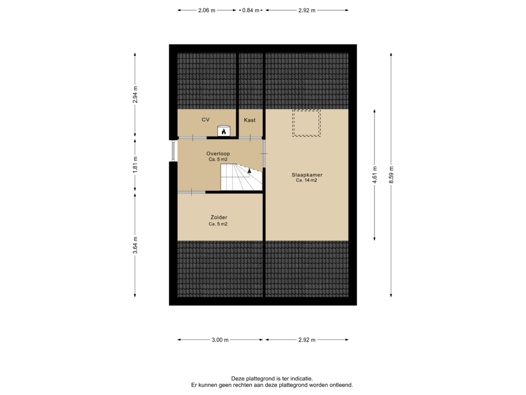 Bekijk plattegrond van Tweede verdieping van Oosterkamp 12