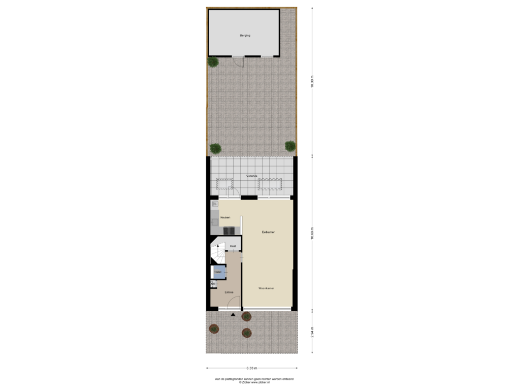 View floorplan of Begane Grond Tuin of Kwartelstraat 50