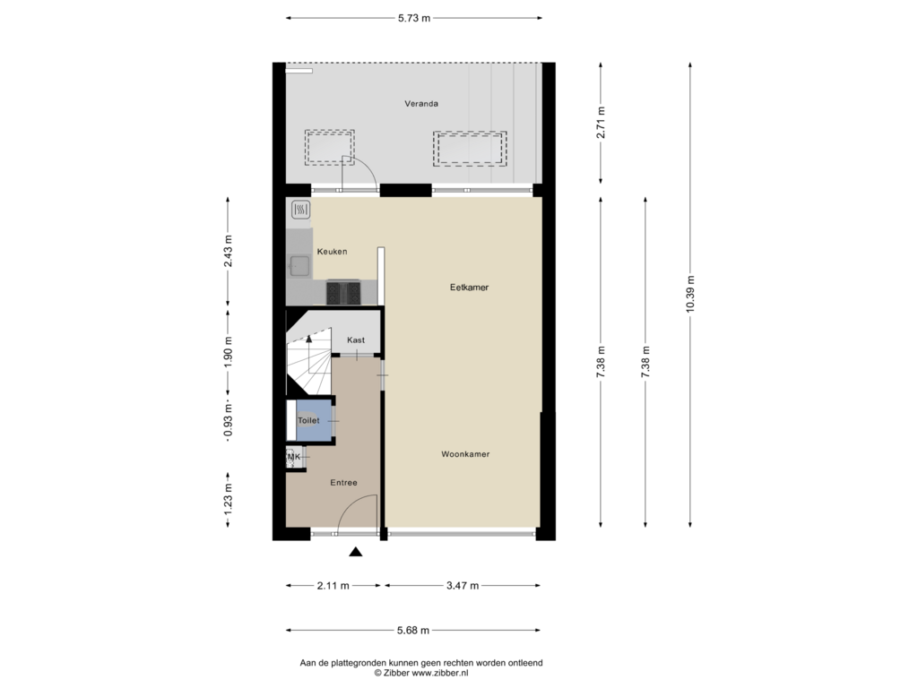 View floorplan of Begane Grond of Kwartelstraat 50