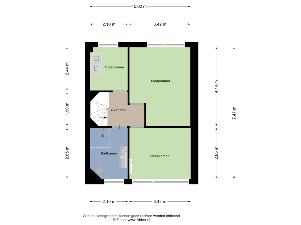 View floorplan of Eerste Verdieping of Kwartelstraat 50