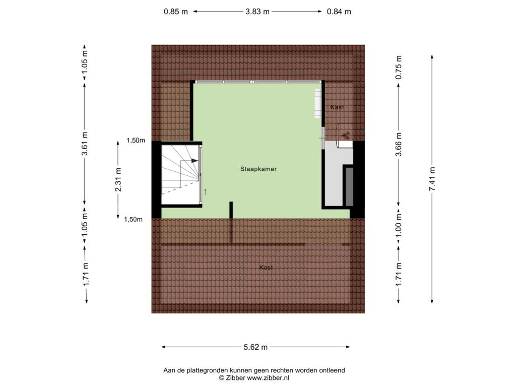 View floorplan of Zolder of Kwartelstraat 50