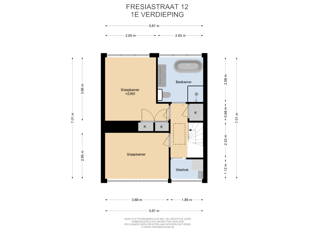 View floorplan of 1E Verdieping of Fresiastraat 12