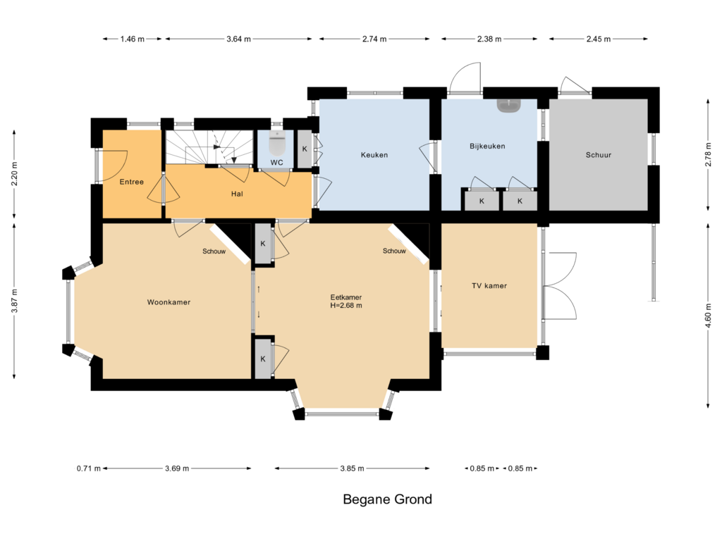 View floorplan of Begane Grond of Arnhemseweg 269