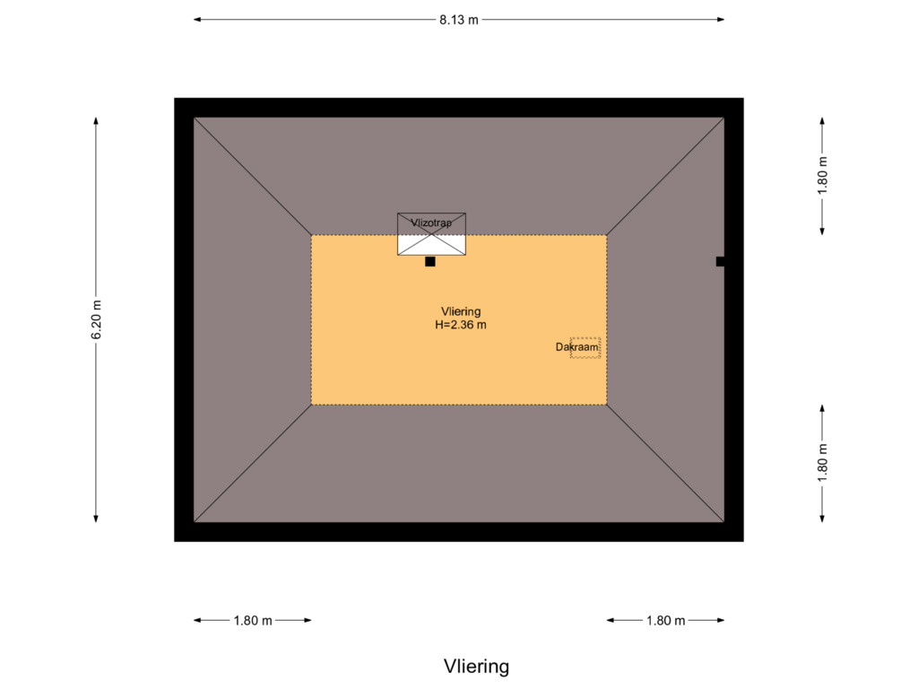 View floorplan of Vliering of Arnhemseweg 269