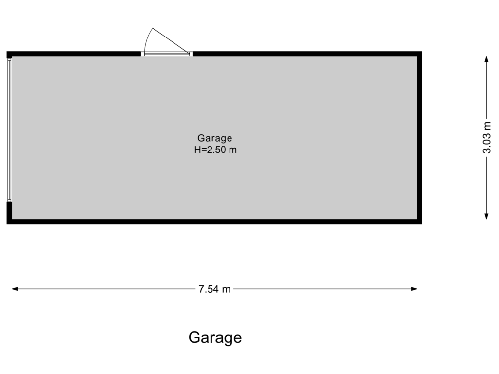 View floorplan of Garage of Arnhemseweg 269