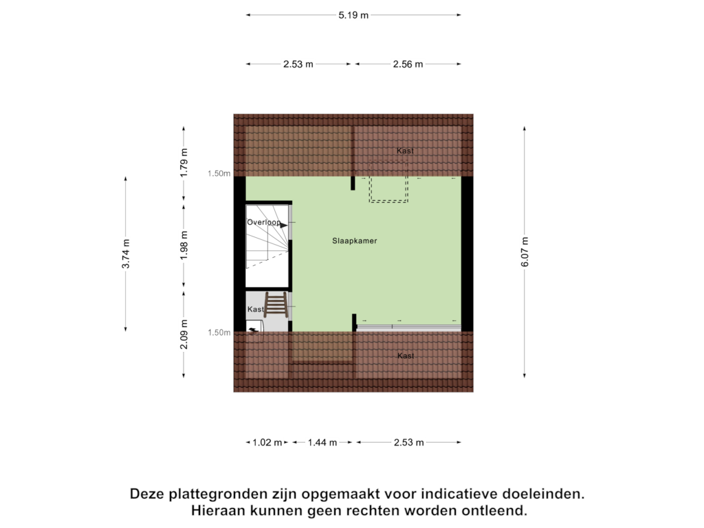 View floorplan of Tweede Verdieping of Brusselstraat 9