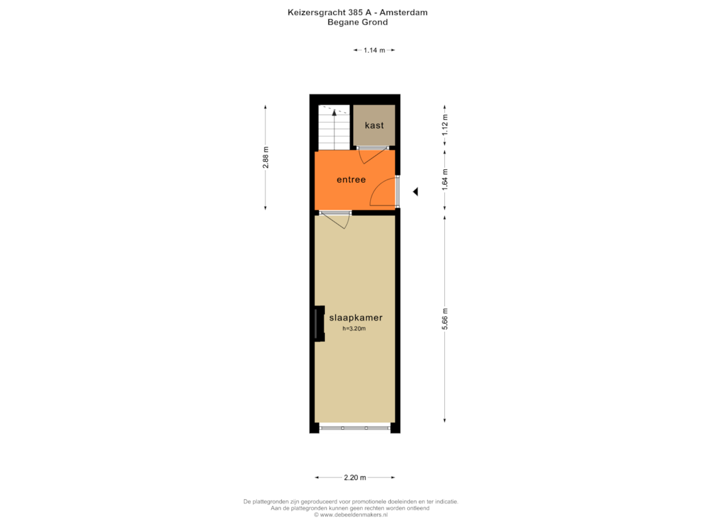 Bekijk plattegrond van BEGANE GROND van Keizersgracht 385-A