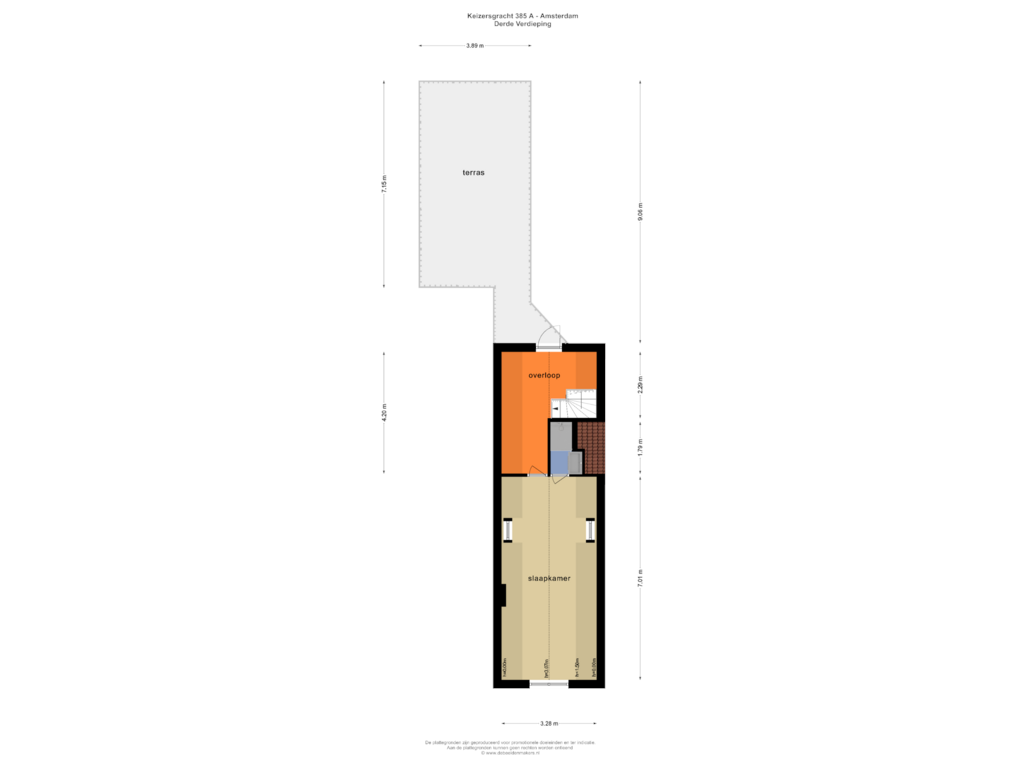 Bekijk plattegrond van DERDE VERDIEPING van Keizersgracht 385-A