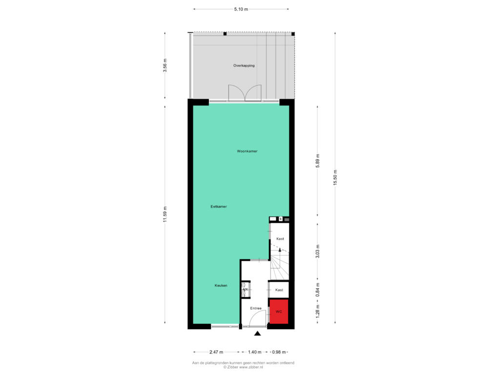 View floorplan of Begane Grond of Speenkruid 31