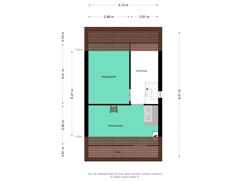 View floorplan of Tweede Verdieping of Speenkruid 31